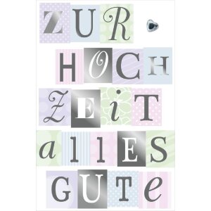 Artebene Karte Präge-Hochzeit-silber Silber