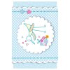 Artebene Karte Storch Baby blau Glitter