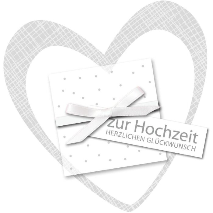 Artebene Karte Präge Hochzeit Brief Herz quadratisch
