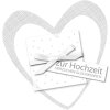 Artebene Karte Präge Hochzeit Brief Herz quadratisch