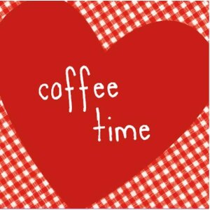 Artebene Papier-Servietten Herz coffee time rot 25x25 cm...