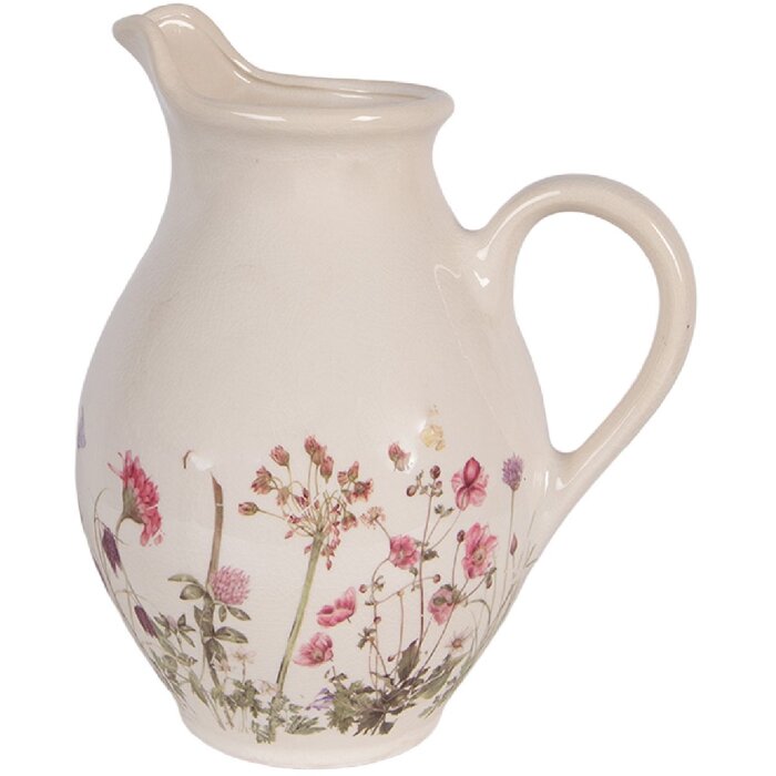 Cană decorativă Clayre & Eef bej roz 21x16x25 cm