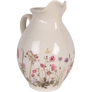 Cană decorativă Clayre & Eef bej roz 21x16x25 cm