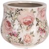 Clayre & Eef 6CE2241M Keramikblumentopf Beige-Rosa Ø 18 cm x 15 cm