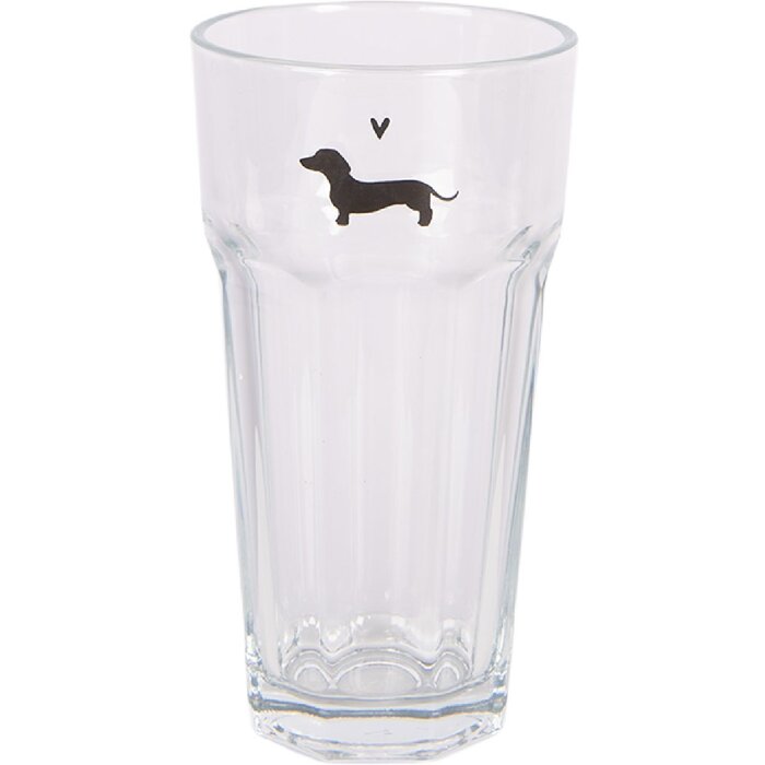 Sticlă de apă Clayre & Eef, transparentă, 8 cm Ø, 320 ml