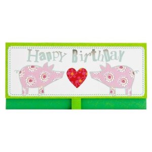 Artebene Geldumschlag Birthday-Schweine 23x11cm