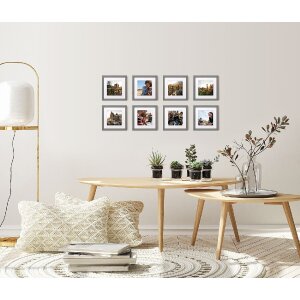 Walther Peppers Holzrahmen DIN A4 silber 21x29 7 cm Klarglas MDF-Rückwand