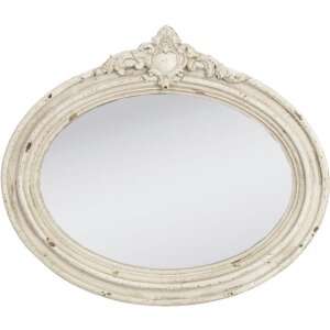 Clayre & Eef Spiegel 61x5x53 cm oval altweiß