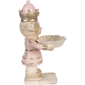 Clayre & Eef 6PR6047 Decor urs cu bol bej roz 14x13x24 cm