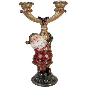 Clayre & Eef 6PR6050 Suport pentru lumânări Moș Crăciun 17x10x28 cm