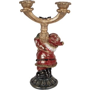 Clayre & Eef 6PR6050 Suport pentru lumânări Moș Crăciun 17x10x28 cm