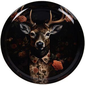 Clayre & Eef 66415 Dekorative Schale Schwarz-Braun Ø 28x3 cm