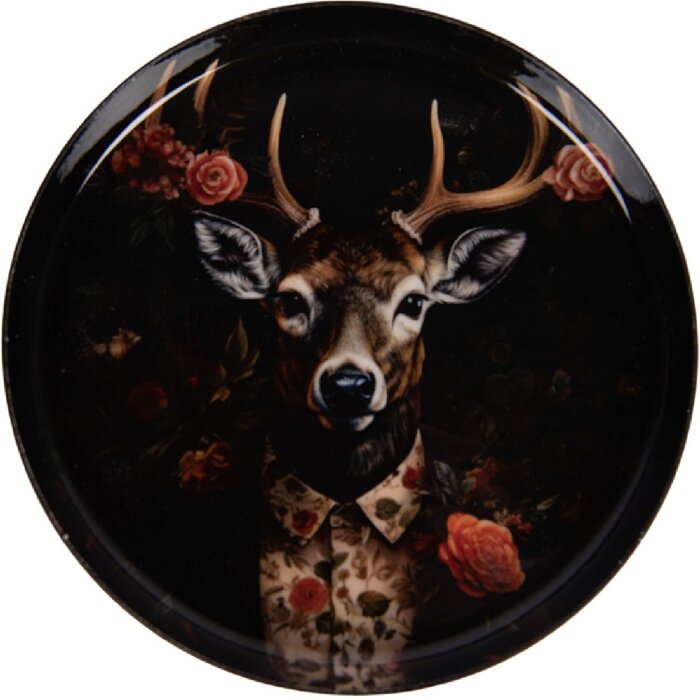 Clayre & Eef 66419 suport pentru pahare negru-maron Ø 11 cm