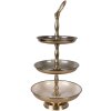 Clayre & Eef 66426 raft cu 3 etaje Ø 18x35 cm bej-aur fier