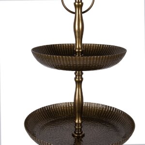 Etajeră Clayre & Eef 6AL0077 Ø 37x79 cm din aluminiu, nuanță de aur