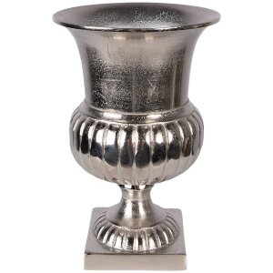 Clayre & Eef 6AL0078 Silberfarbene Dekovase aus Aluminium Ø 20 cm x 29 cm