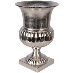 Clayre & Eef 6AL0078 Silberfarbene Dekovase aus Aluminium Ø 20 cm x 29 cm