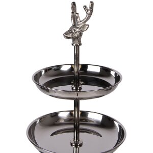 Clayre & Eef 6AL0079 Etagere silberfarben Ø 26...