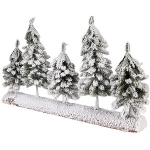 Clayre & Eef 66434 Weihnachtsbaum Dekoration 40x8x25 cm Weiß-Grün