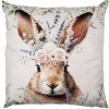 Clayre & Eef KT021.445 Kissenhülle 45x45 cm Hase Blumenkranz Polyester