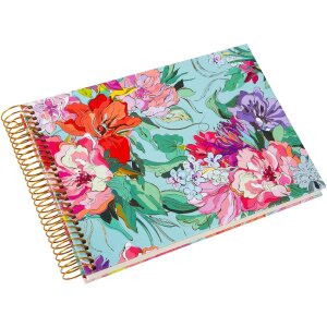 Album spiral Goldbuch Velvet Bloom 23x17 cm, hârtie albă cu relief aurit