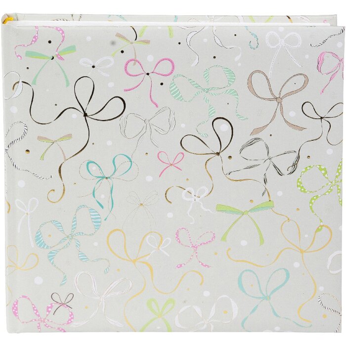 Album foto Goldbuch Ribboné taupe 25x25 cm cu imprimeu aurit și pagini din pergamin