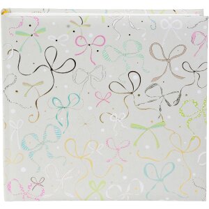 Album foto Goldbuch Ribboné taupe 25x25 cm cu imprimeu aurit și pagini din pergamin