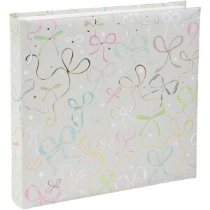 Album foto Goldbuch Ribboné taupe 25x25 cm cu imprimeu aurit și pagini din pergamin