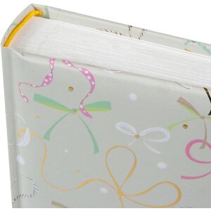 Album foto Goldbuch Ribboné taupe 25x25 cm cu imprimeu aurit și pagini din pergamin