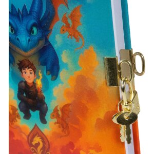 Notă Goldbuch Drachenfreund 16x16 cm, albă, cu fermoar