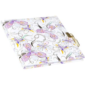 Agendă Goldbuch Orchid Mood White 16x16 cm cu imprimeu aur și mecanism de închidere