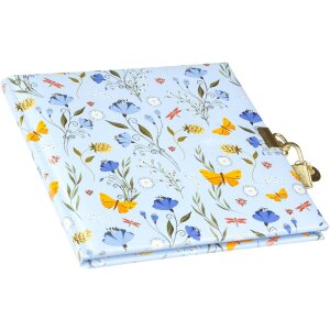 Caiet Goldbuch Secret Garden Blue 16,5 x 16,5 cm, 96 pagini, imprimeu auriu
