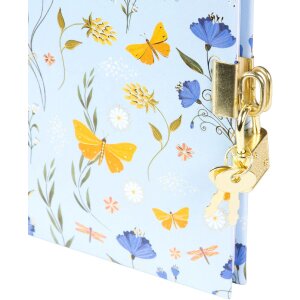 Caiet Goldbuch Secret Garden Blue 16,5 x 16,5 cm, 96 pagini, imprimeu auriu