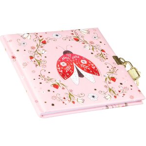 Jurnal Secret Garden cu ornamente de insecte, 16,5x16,5 cm, aur