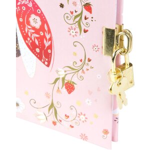 Jurnal Secret Garden cu ornamente de insecte, 16,5x16,5 cm, aur