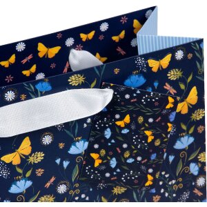 Șachetă de cadou Secret Garden night blue, 18x10 cm, hârtie artistică cu prăjitură aurie