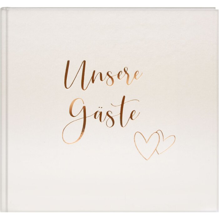 Caiet vizitatori Goldbuch Herzklopfen 24x22 cm, prețuit aurie, ilustrat