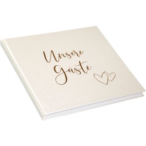 Caiet vizitatori Goldbuch Herzklopfen 24x22 cm, prețuit aurie, ilustrat