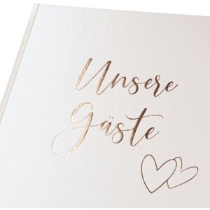 Caiet vizitatori Goldbuch Herzklopfen 24x22 cm, prețuit aurie, ilustrat