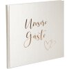 Caiet vizitatori Goldbuch Herzklopfen 24x22 cm, prețuit aurie, ilustrat