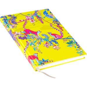 Agendă Goldbuch Wild Life Lemuri 15x22 cm, DIN A5, cu imprimate aurii și închidere cu fir