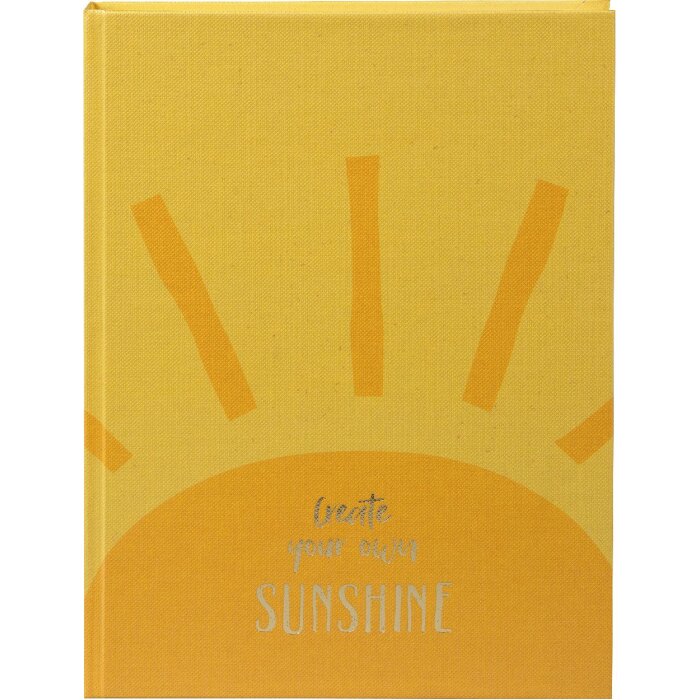 Notițier Goldbuch „create sunshine” – cu imprimeu aur și marcaj de pagină