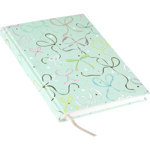 Notebook Goldbuch Ribboné taupe A5 cu închidere cu fir și imprimeu auriu