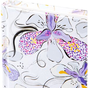 Agendă Goldbuch Orchid Mood White 15x22 cm, 200 pagini blanko, închidere cu fir