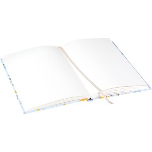 Notițier Secret Garden Blue cu imprimeu aurie și bindură cu fir