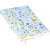 Notițier Secret Garden Blue cu imprimeu aurie și bindură cu fir
