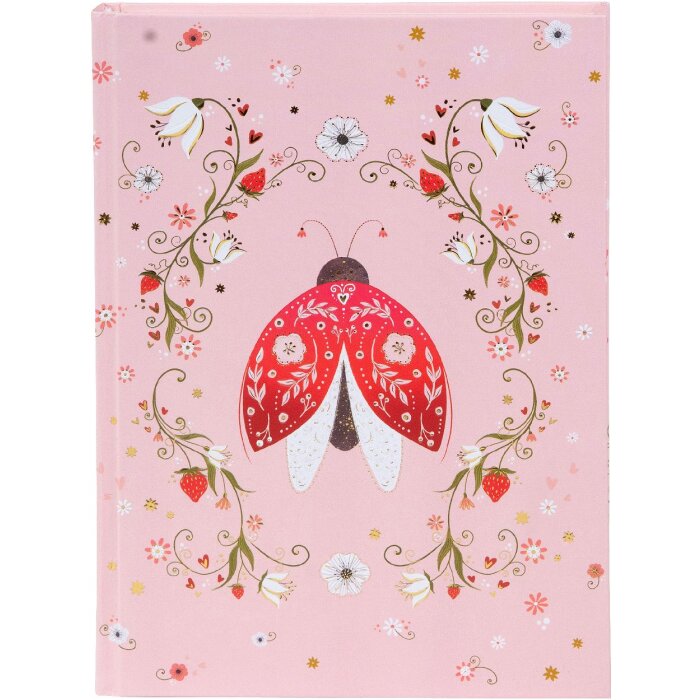 Caiet Goldbuch Secret Garden Ornamental Bug 15x22 cm, cu imprimeu aurie și design floral delicat