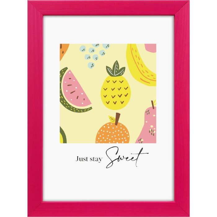 Rama foto Lunaro roz 13x18 cm din lemn cu sticlă normală