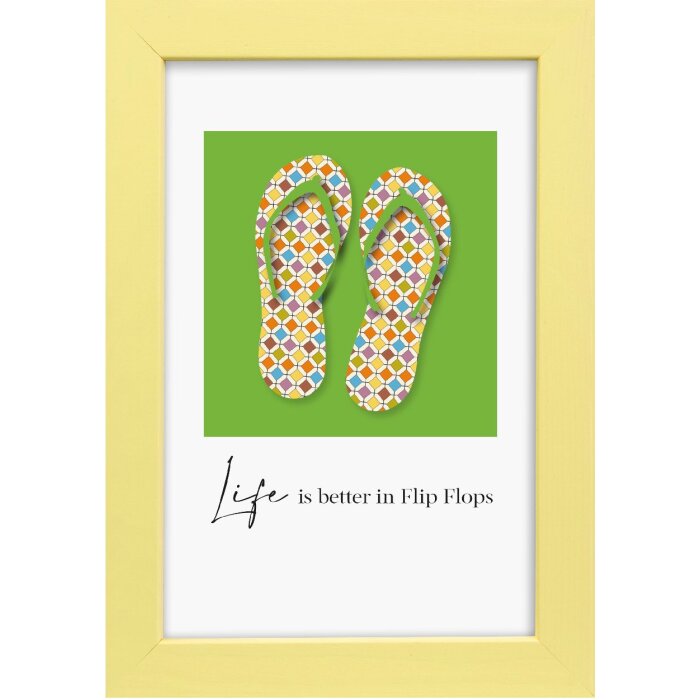 Rama foto Lunaro galbenă 10x15 cm din lemn cu sticlă normală