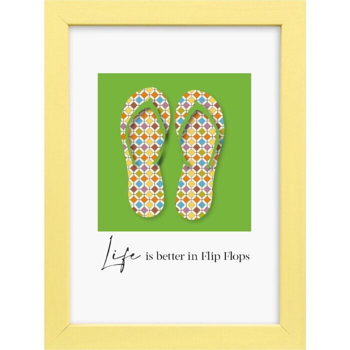 Rama foto Lunaro galbenă 13x18 cm din lemn cu sticlă standard